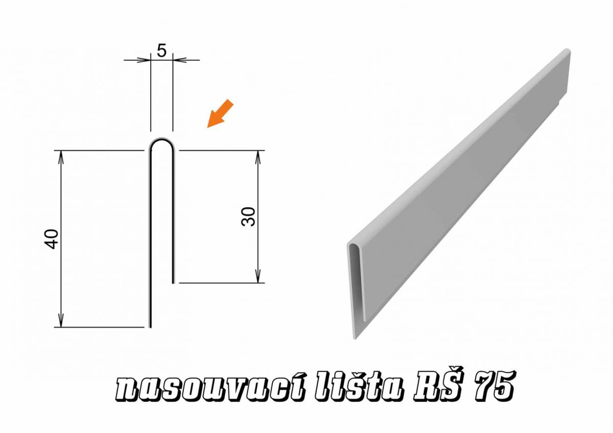 Nasouvací lišta var. A (18A / 0,9 kg)